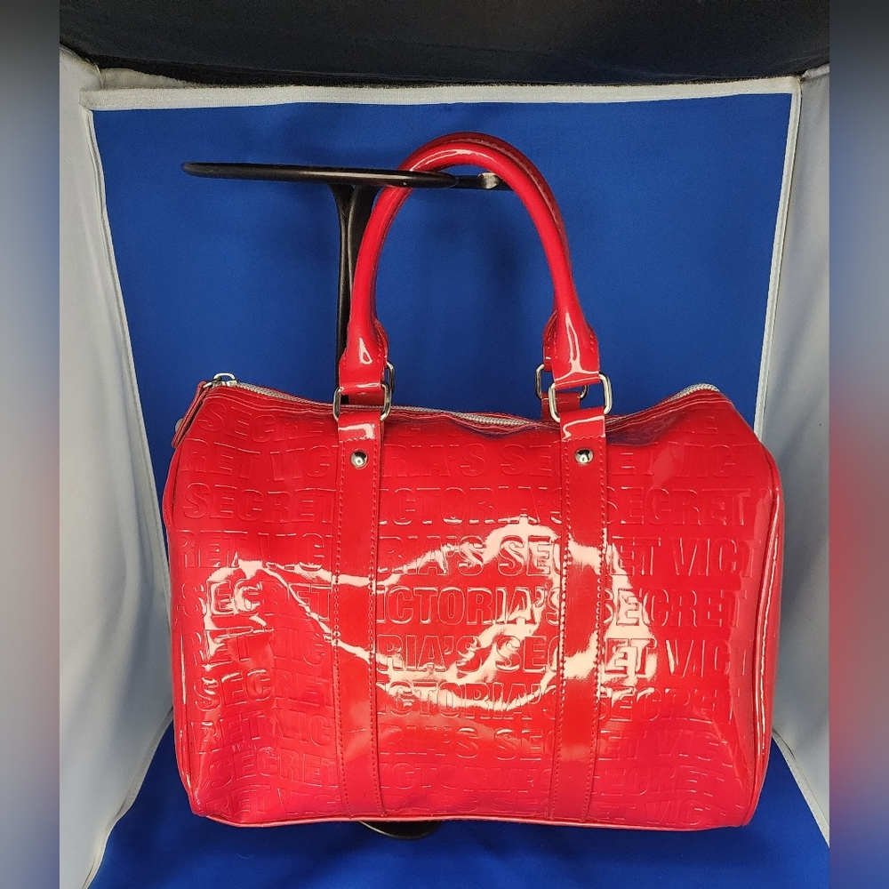 Victoria's Secret Red Vinyl Red Love Tote Women's Bag